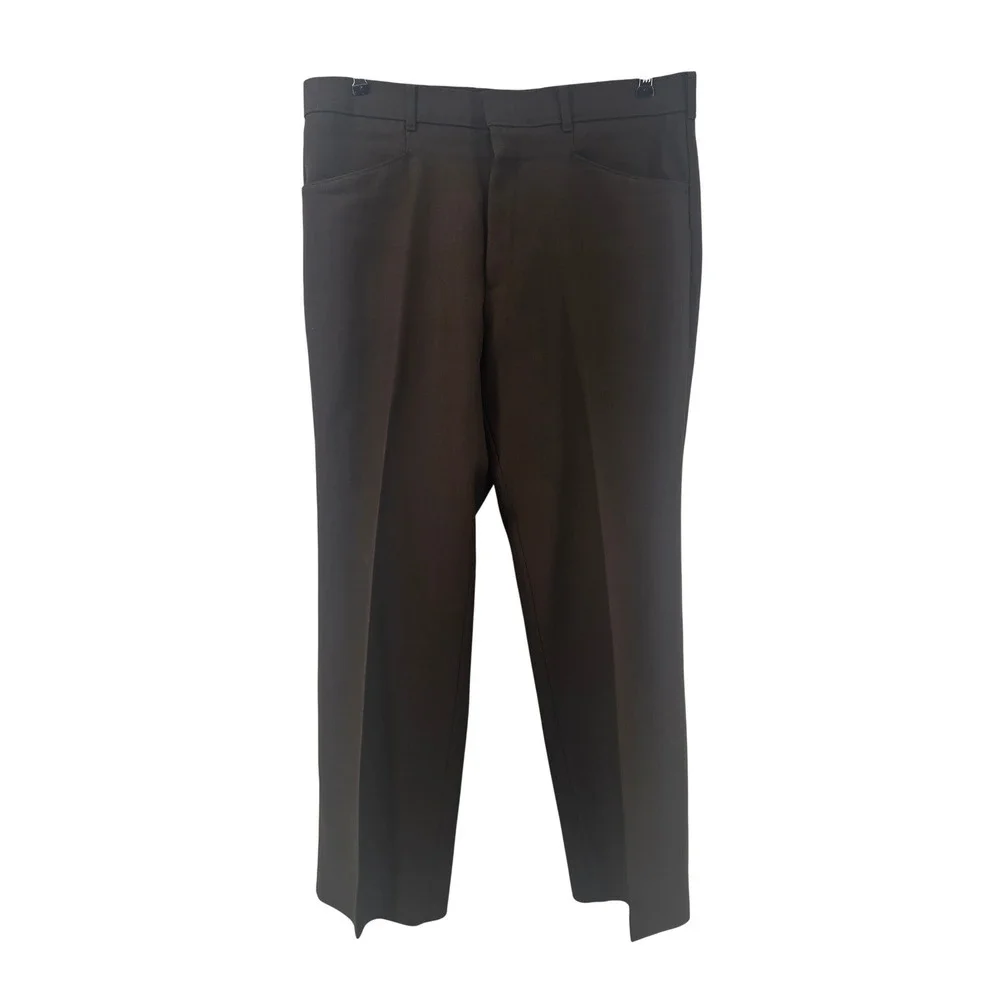 Levis Action Slacks Mens 34x30 Brown Sta-Prest Vintage 70s Straight Leg Trousers